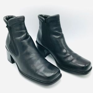 ECCO Ankle Boots Size 6.5 Leather Stretch Mesh